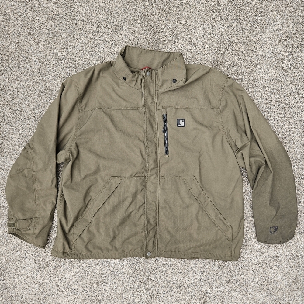 Carhartt Coat J162 Shoreline Waterproof Breathable Green Mens Jacket Sz 2XL XXL